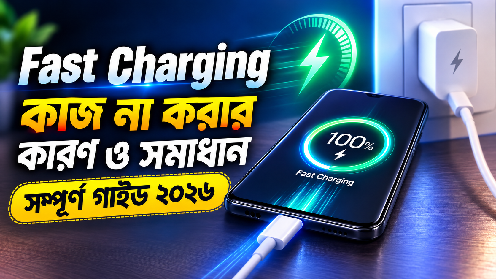 Fast Charging সমস্যা, Fast Charging কাজ করছে না, ফোনে Fast Charging হচ্ছে না, Fast Charging Solution, Android Charging Problem, Fast Charger Fix, USB Cable Problem, Battery Charging Tips, Mobile Charging Problem, Android Tips Bangla, Smartphone Charging Guide, Battery Health Tips, Fast Charging Bangla Guide, মোবাইল চার্জিং সমস্যা, চার্জিং ধীর হওয়ার কারণ